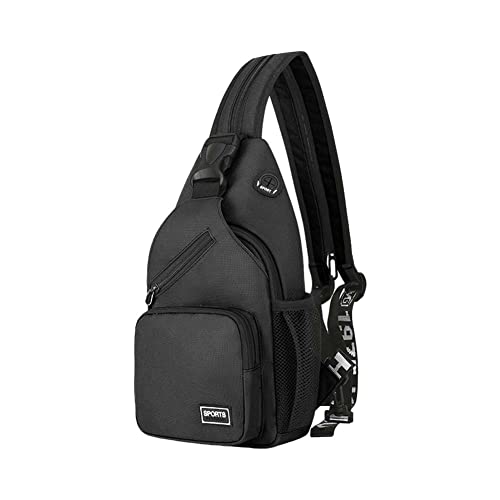 BEAUTYBIGBANG Sling Bag, Damen Herren Kleiner Sling Rucksack Wasserdicht Crossbody Schulter Brusttasche Tagesrucksack für Wandern, Sport, Reisen, Schwarz von BEAUTYBIGBANG