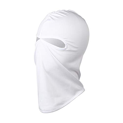 BEAUTYBIGBANG Sturmhauben Gesichtshaube Skimaske Hals Gaiter Winter Gestrickte UV-Schutz Sturmhaube mit 2 Löchern Strick Skimaske Vollgesichtsabdeckung für Herren/Damen (Weiß) von BEAUTYBIGBANG