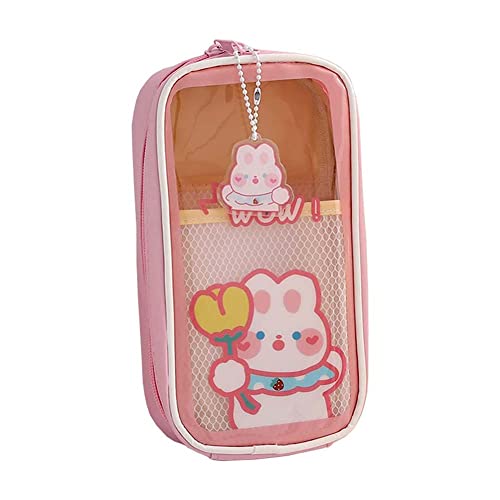 BEAUTYBIGBANG Federmäppchen Kawaii Pencil Case Etui Große Kapazität Federtaschen Unisex Mäppchen Stiftetasche Bleistift Beutel Federmappe Schulsachen Pencil Case mit Tragegriff für Schule Büro (Pink) von BEAUTYBIGBANG