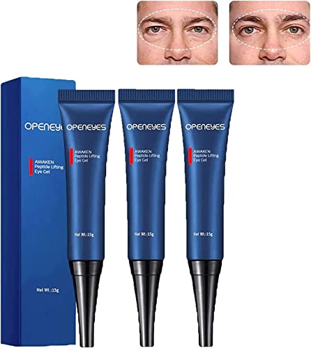 OPENEYES Awaken Peptide Lifting Eye Gel, HIMSE Awake Peptide Depuffing Eye Gel, Herren Peptide Anti Aging Augenserum hebt straffende Anti-Falten Augenstraffer, reduziert Schwellungen und Augenringe (3 Stück) von BEAUTYBIGBANG