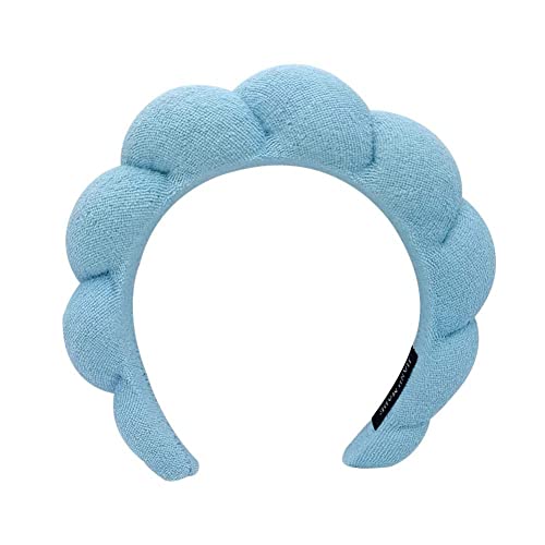 Spa-Stirnband für Frauen, Schwamm, Frottee, Stoff, Stirnband, rutschfest, breiter Haarreifen für Gesichtswäsche, Hautpflege, Make-up, Entfernung, Gesichtsmaske (blau) von BEAUTYBIGBANG