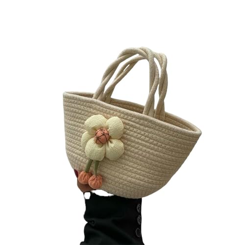 BEAUTYC Bags For Women Handheld Damen Tasche Design, Lässige Gewebte Tasche, Baumwollseil von BEAUTYC