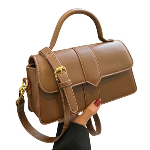 BEAUTYC Bags For Women Mode Frauen Vielseitige Klasse Pendler-Crossbody-Tasche, Handgehaltener Kleiner Quadratbeutel-Braun von BEAUTYC