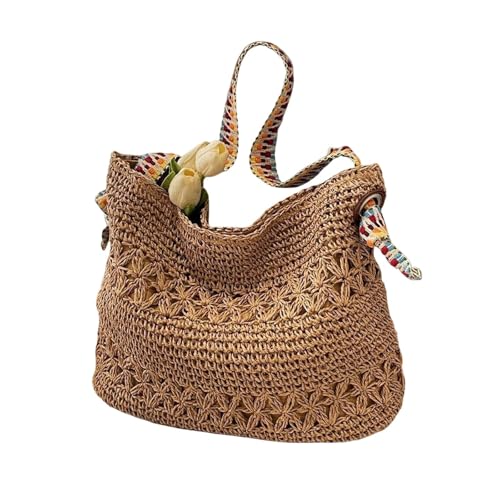 BEAUTYC Bags For Women Mode Gewebte Tasche Für Frauen, Modische Gewebte Schultertasche, Große Kapazität Lässige Strandtasche von BEAUTYC