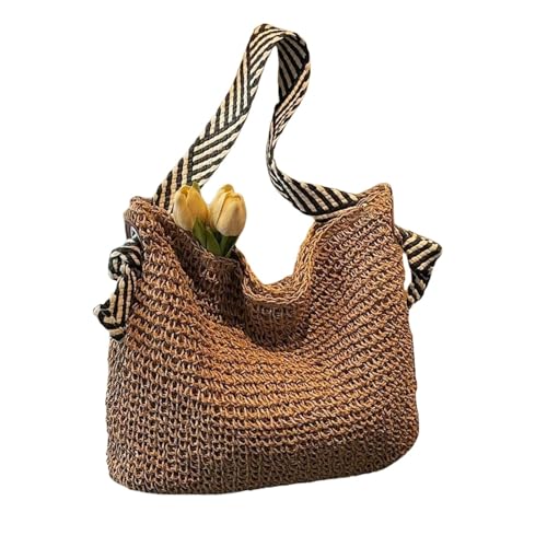 BEAUTYC Bags For Women Mode Gewebte Tasche Für Frauen, Modische Gewebte Schultertasche, Große Kapazität Lässige Strandtasche von BEAUTYC