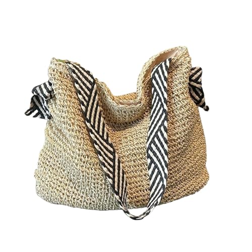 BEAUTYC Bags For Women Mode Gewebte Tasche Für Frauen, Modische Gewebte Schultertasche, Große Kapazität Lässige Strandtasche von BEAUTYC