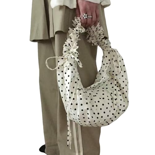 BEAUTYC Bags For Women Schwarz Und Weiß Drawstring Crossbody Tasche Vielseitige Pendeln Knödeltasche von BEAUTYC