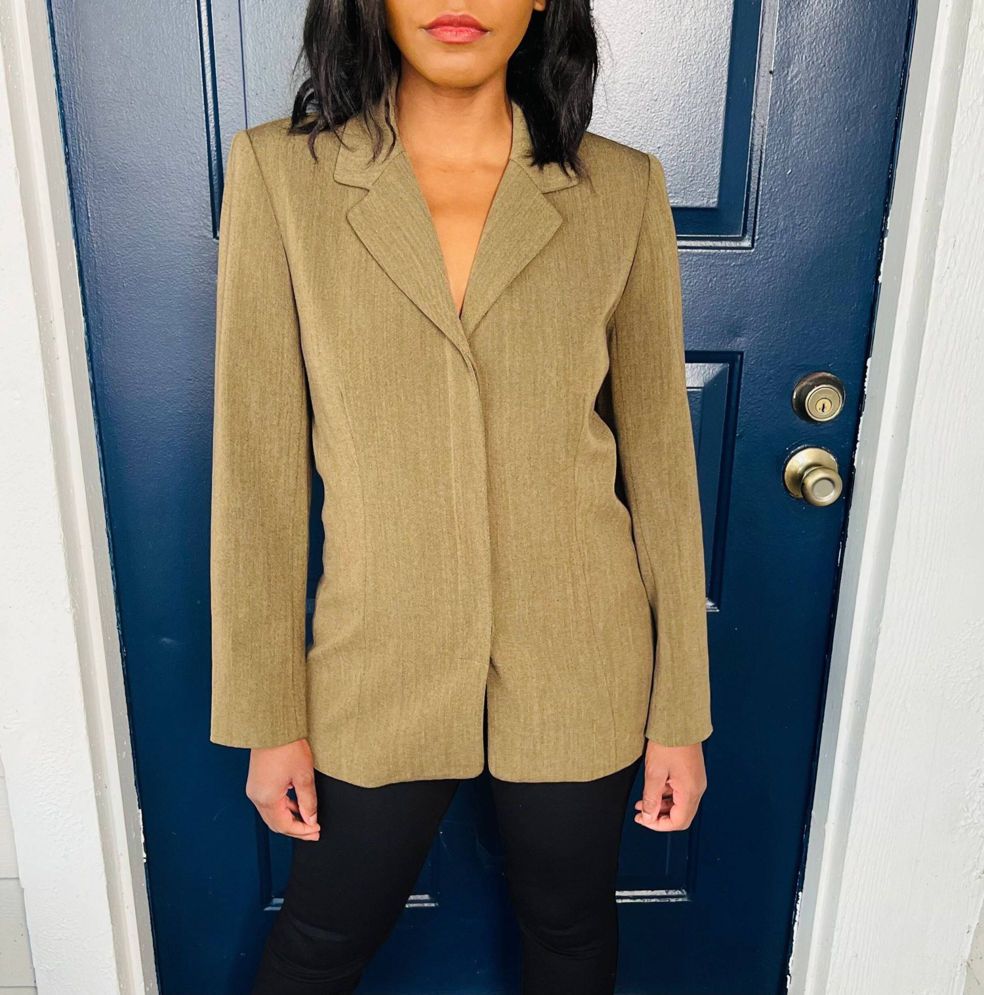 90Er Jahre Vtg Ann Taylor Olivgrün Wolle Blend Blazer von BEAUTYTOAST