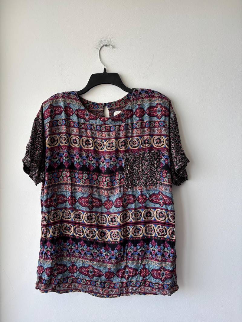 Vintage Norton Mcnaughton Shirt Kurzarm Aztec Boho Tasche T-Shirt Frauen 12 Usa von BEAUTYTOAST
