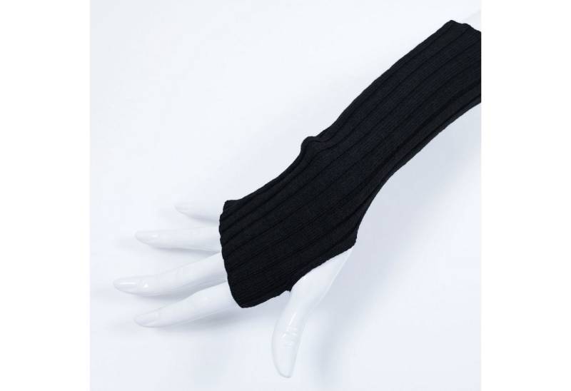 BEAZZ Armstulpen Armstulpen Damen, Pulswärmer, 100% WOLLE Merino schwarz (mit Daumenloch) Feinstrick, warm und weich von BEAZZ