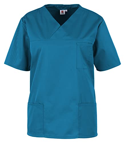 BEB Damen Kasack Basic Unisex Medizinisches Schlupfhemd, Petrol, XXL von beb
