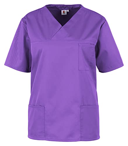 BEB Damen Kasack Basic Unisex Medizinisches Schlupfhemd, Violett, 4XL von beb