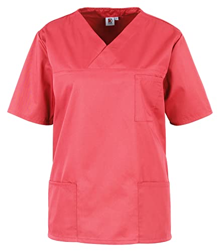 BEB Damen Kasack Basic Unisex Medizinisches Schlupfhemd, korall, 4XL von beb