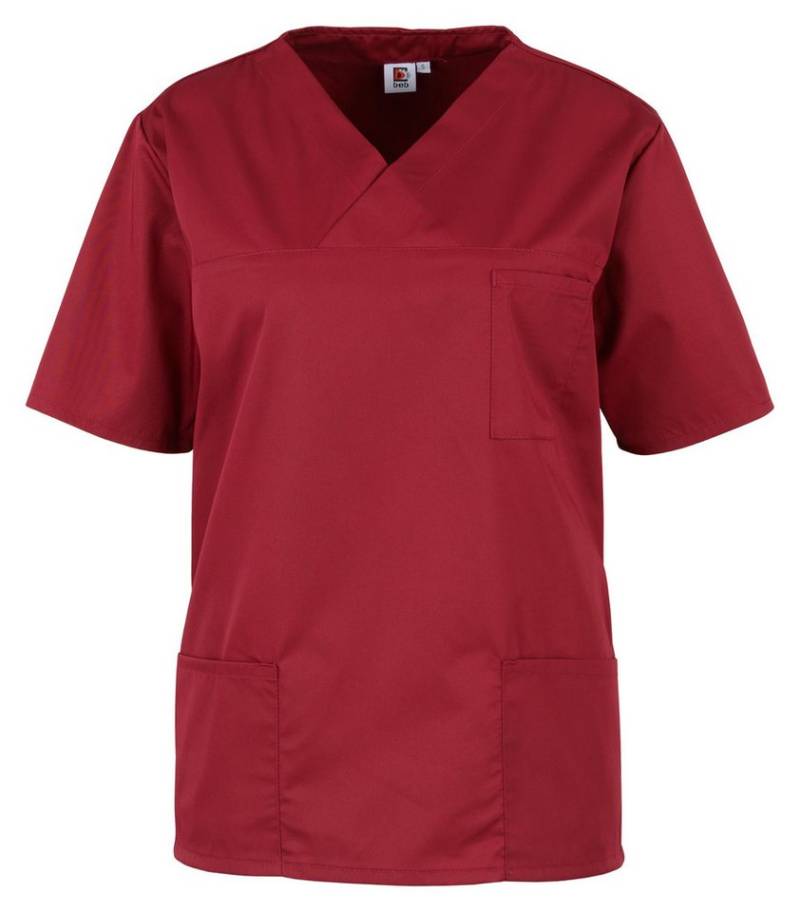 BEB Schlupfbluse beb Basic Kasack Unisex Kurzarm Weinrot von BEB