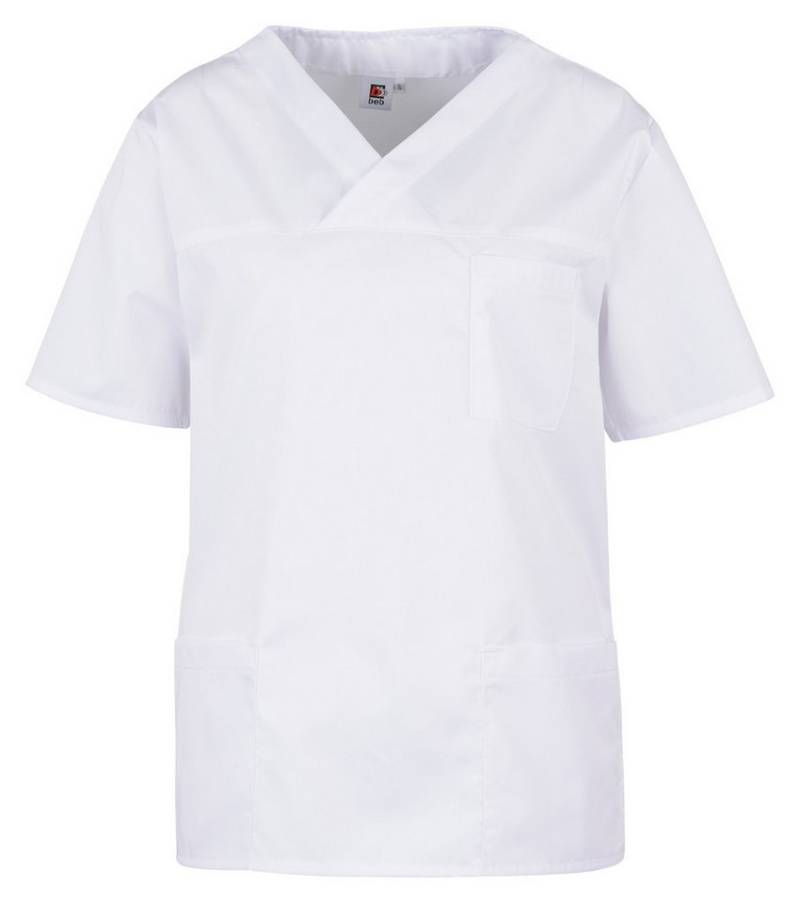 BEB Schlupfbluse beb Basic Schlupfkasack Unisex Kurzarm Weiß von BEB