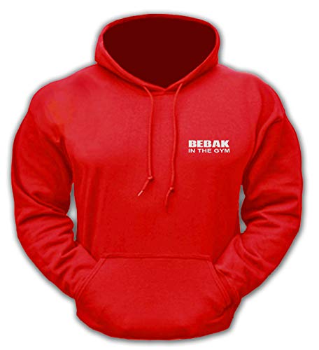 BEBAK Herren-Kapuzenpullover, Sportbekleidung, Bodybuilding-Oberteil, Arnold Schwarzenegger inspiriertes Sweatshirt, T-Shirt, S, M, L, XL, 2XL, 3XL, 4XL, 5XL, rot, XXXL von BEBAK ACTIVE