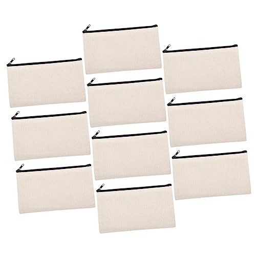 BEBEMOKO 10stücke Wärmeübertragungs-Make-up-Tasche Aus Segeltuch Reißverschlusstasche Sublimations- Federmäppchen DIY-Kosmetiktasche Reise-kulturtasche Bleistiftfächer von BEBEMOKO