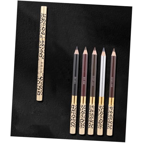 BEBEMOKO 2 Stück Leopard Augenbrauenstift mit Bürste Wasserfest Natürliches Make up Sanfte Farbe Fein Pigmentiert Doppelseitig für Professionelles und Persönliches Styling Farbton von BEBEMOKO