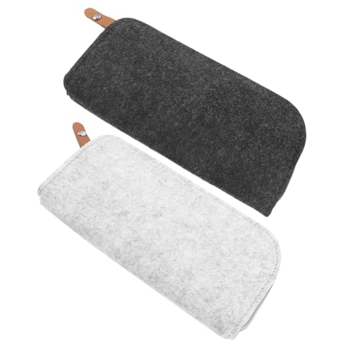 BEBEMOKO 2Stücke Filz Federmäppchen Schreibwaren Aufbewahrungstasche Bleistiftbeutel mit Reißverschluss Große Kapazität für Schule und Büro von BEBEMOKO