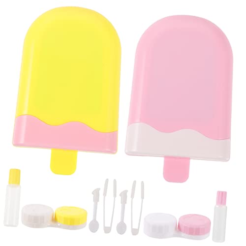 BEBEMOKO 2sätze Kontaktlinsenbox Auslaufsicher Reise-kontaktlinsenhalter Kleiner Linsenbehälter Kosmetischer Linsen-aufbewahrungsbox Kontaktlinsen-Organizer von BEBEMOKO