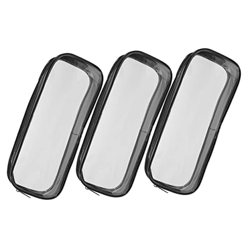 BEBEMOKO 3 Stück Teiliges Transparente Stifttaschen mit Reißverschluss Multifunktionale Leichte Federmäppchen für Studenten Büro und Schule Große Kapazität zur Aufbewahrung von Stiften und von BEBEMOKO