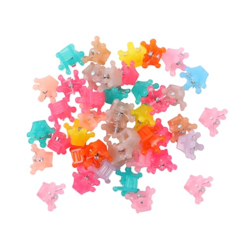 BEBEMOKO 40 Stück Teiliges Mini Haarklammern Niedliche Kleine Haarspangen für Mädchen Leichte und Langlebige Haarkrallen in Kronenform Vielseitiges Stylingzubehör von BEBEMOKO