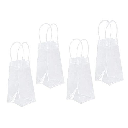 BEBEMOKO 4Stücke Auslaufsichere PVC Weinbeutel mit Griff Robuste Weinhandtaschen für Rotwein für zu Besonderen Anlässen Wie Weihnachten und Geburtstagsfeiern von BEBEMOKO