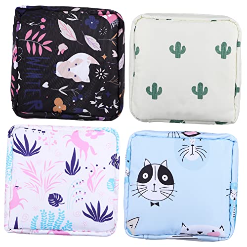 BEBEMOKO 4stücke Aufbewahrungstasche Für Damenbinden Hygienebeutel Mit Reißverschluss Für Damen Und Mädchen Tragbar Geeignet Für Schule Reisen Und Arbeit von BEBEMOKO