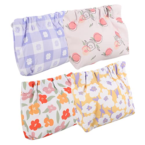 BEBEMOKO 4stücke Mini Kosmetiktasche Druckdesign Lippenstift Tasche Reise Make-up Organizer Kleine Geldbörse Für Münzen Und Hygieneartikel Robustes Und Leichtes Material von BEBEMOKO