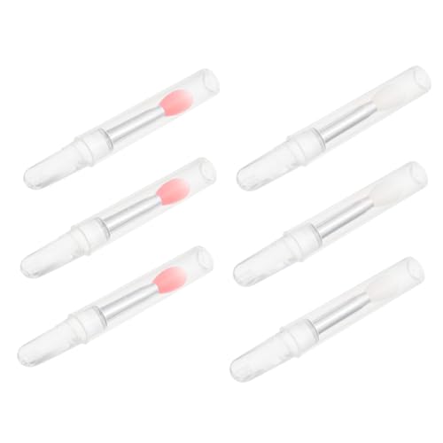 BEBEMOKO 6 Stück Teiliges Silikon Lip Masken Pinsel mit Kappe Präziser Lippenstift Lidschatten applikator Langlebig und Flexibel für Reise Zuhause und Professionelle Schminkanwendung von BEBEMOKO