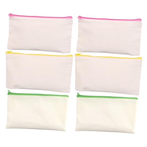BEBEMOKO 6Stücke DIY Malerei Bleistiftbeutel Canvas Verschleißfester Organizer für Design zum Gestalten Praktisch für Schule und Reisen von BEBEMOKO