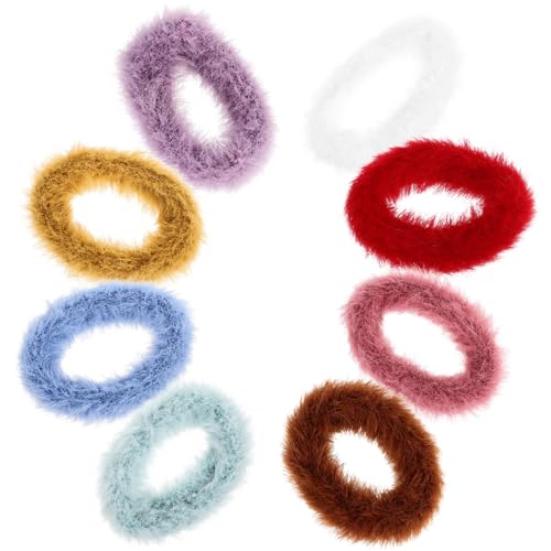 BEBEMOKO 8 Stück Teiliges Mini haargummis für Kleinkinder Weiche Elastische Plüsch haarbänder in Candy farben Feste Ponytail halterung Niedliche Haarschmuck accessoires für Mädchen von BEBEMOKO