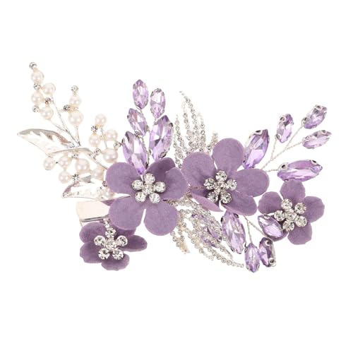 BEBEMOKO Braut Haarnadeln Blume mit Strass und Perlen Eleganter Hochzeits Haarschmuck für Frauen und Mädchen Komfortabel Vielseitig für Hochzeit Party und Alltag Geeignet von BEBEMOKO