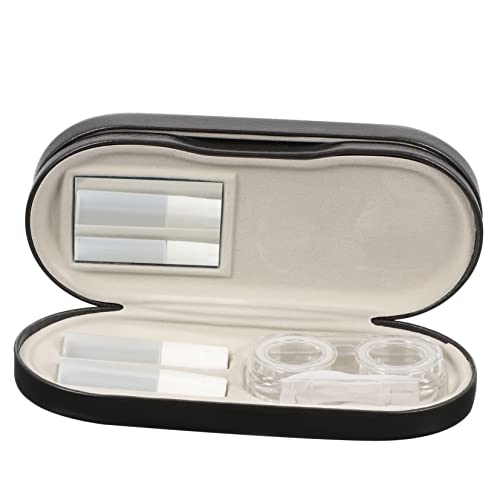 BEBEMOKO Tragbarer Brillenorganizer Doppelschichtige Brillenbox Für Sonnenbrillen Und Kontaktlinsen Pu Material Platzsparend Für Reisen Und Zuhause von BEBEMOKO