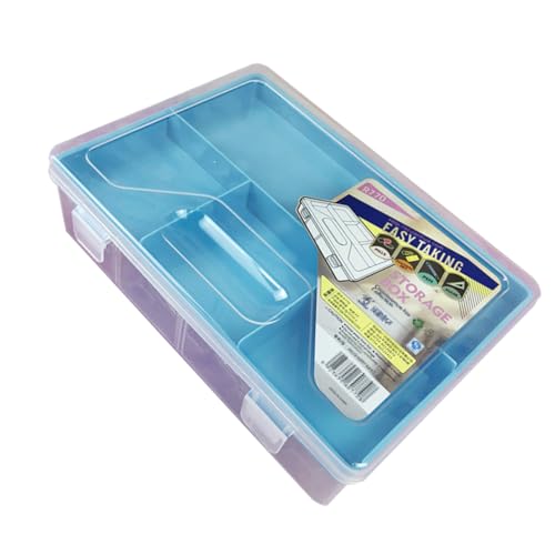 BEBEMOKO Doppelschichtiger Aufbewahrungsbox für Stifte Multifunktionale Große Kapazität Werkzeugkoffer für Schreibwaren und Kunstbedarf Blau von BEBEMOKO