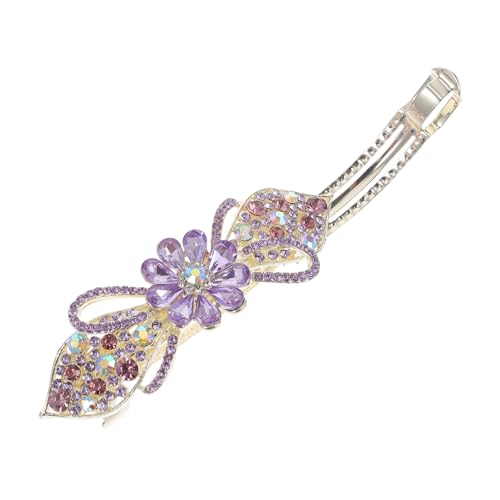 BEBEMOKO Elegante Haarklammer Damen mit Strasssteinen Robuster Metall haarclip mit Federmechanismus Funkelndes Haarschmuck accessoire für Dickes Haar Modische Haarspange für Besondere von BEBEMOKO