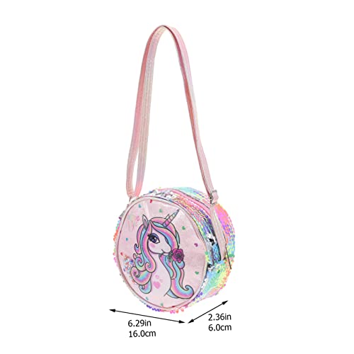BEBEMOKO Glitzernde Einhorn Hüfttasche für Mädchen Strapazierfähige Umhängetasche mit Moderatem Stauraum Verschleißfestes Material für Freizeit Shopping und Partys von BEBEMOKO