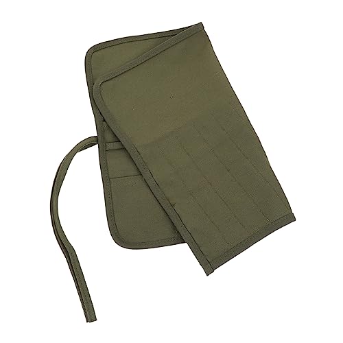 BEBEMOKO Große Kapazität Pinselrolltasche Aus Robustem Canvas Praktischer Stifthalter Für Künstler Maler Und Hobbyisten Ideal Für Aquarell Gouache Und Ölmalerei Militärgrün von BEBEMOKO