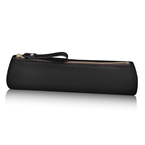 BEBEMOKO Federmäppchen Leder Schmal Reißverschlusstasche Stiftetasche Markertasche Stiftehalter Organizer Für Schreibwaren Reise von BEBEMOKO