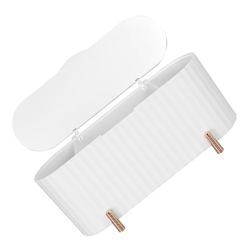 BEBEMOKO Make Up Aufbewahrungsbox mit Deckel Kosmetischer Organizer für Wattepads Lippenstifte und Eleganter Desktop Organizer für Bad und Schlafzimmer von BEBEMOKO