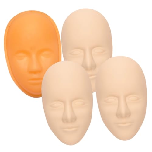 BEBEMOKO Silikon Übungshaut für Tattoo Artists Realistische Gesichtsvorlage mit Glatter Oberfläche Geeignet für Augenbrauen Eyeliner praxis Inkl Stabiler PVC Basis Profi Kosmetik Training von BEBEMOKO
