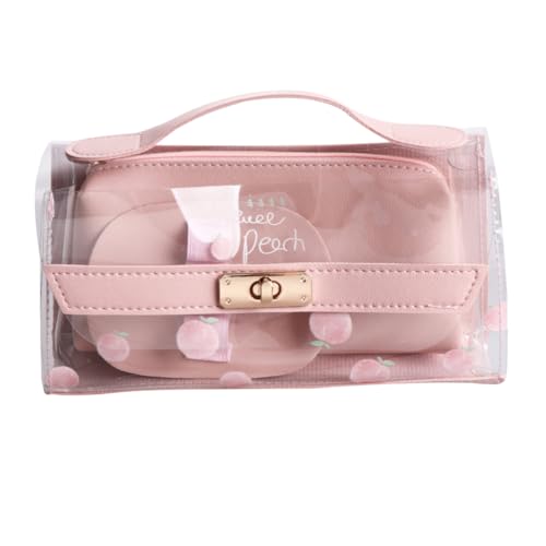 BEBEMOKO Transparente Federmappe mit Großer Kapazität Leichte Schreibwaren Aufbewahrungstasche Multifunktionale Kosmetiktasche für Damen Mädchen und Waschbar und Tragbar von BEBEMOKO