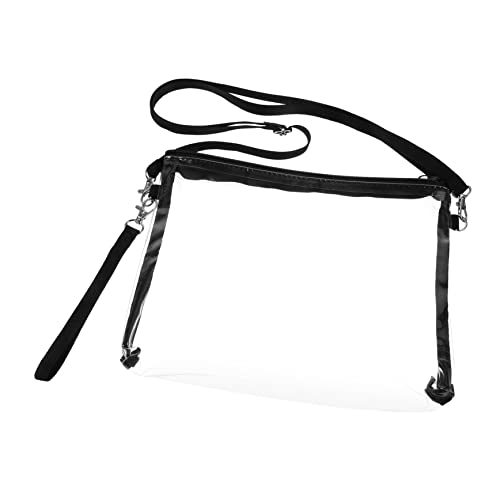 BEBEMOKO Transparente Umhängetasche mit Reißverschluss Stadion Zugelassen Verstellbar Klare Crossbody Tasche Sicher für Konzerte und Sportevents Modisch und Praktisch von BEBEMOKO