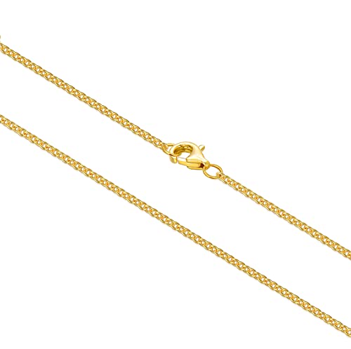 BEBEWO Echt Goldkette für Damen 14 Karat / 585 Gelbegold Kablekette, 1.2mm Gold Kette Länge 45cm von BEBEWO