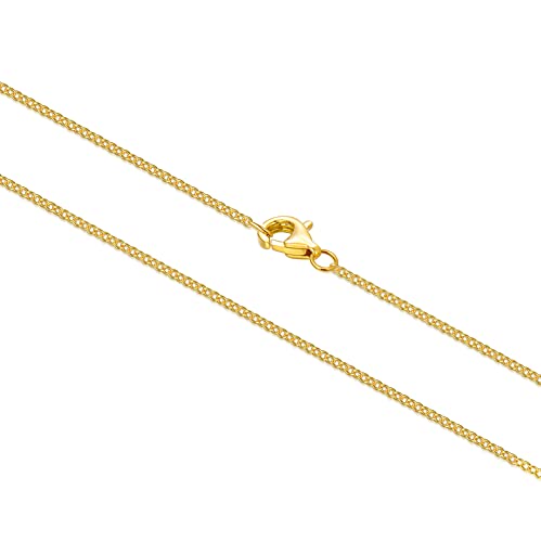 BEBEWO Echt Goldkette für Damen 14 Karat / 585 Gelbegold Kablekette, 1.2mm Gold Kette Länge 55cm von BEBEWO