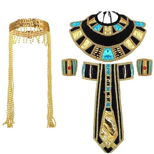 Ägyptisches Kostüm Schlangenperlen Ägyptische Prinzessin Stirnbänder Ägyptischer Gürtel Kragen Armbänder Ägyptisches Halsband Für Frauen Und Männer Ägyptisches Halloween von BEBIKR
