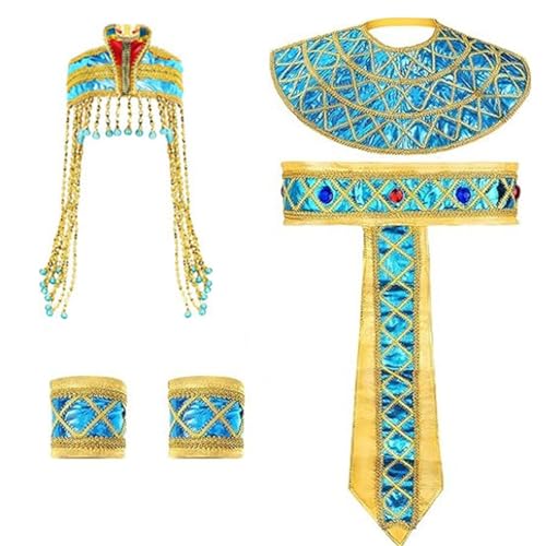 Ägyptisches Kostüm Schlangenperlen Ägyptische Prinzessin Stirnbänder Ägyptischer Gürtel Kragen Armbänder Ägyptisches Halsband Für Frauen Und Männer Ägyptisches Halloween von BEBIKR