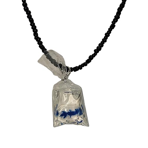 BEBIKR Halsketten, Harz-Anhänger, Halskette, klarer Wasserbeutel, einzigartige Kette, perfektes Geschenk für Frauen, Mädchen, Kinder, Harz von BEBIKR