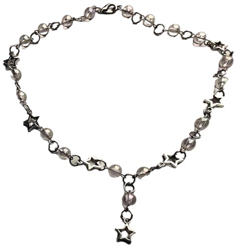 BEBIKR Halsketten, handgefertigter Gothic-Rosenkranz-Halsreif, einzigartig, Y2K, Mode, Retro-inspirierte Halsketten, Schmuck, Schlüsselbein-Kettenanhänger für Damen, Metall von BEBIKR