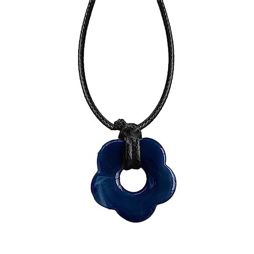 BEBIKR Halsketten für Damen – Modischer Stil, ausgehöhlte Blumen-Anhänger, Halskette, Acrylmaterial, einfacher, zarter Schmuck für Damen, für den täglichen Gebrauch, 2.7 cm, Acryl von BEBIKR